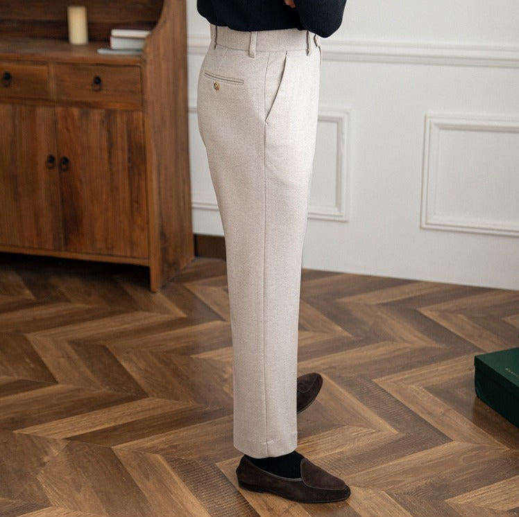 Bristol Wool Felt Straight Fit Trousers